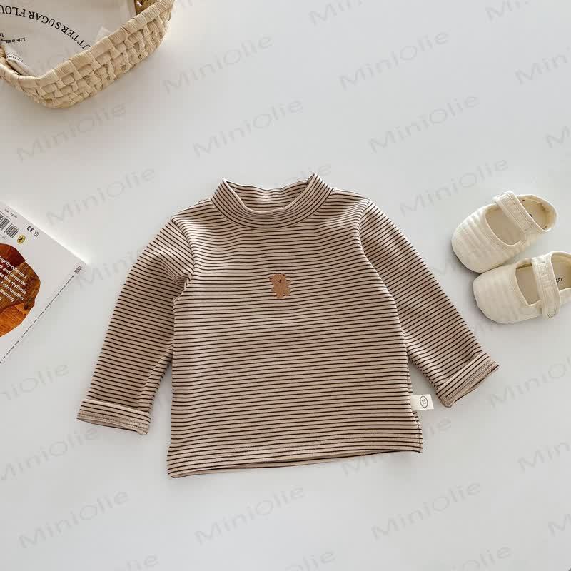 Baby Toddler Embroidered Top - Coffee Stripe - 4-5T - image 9