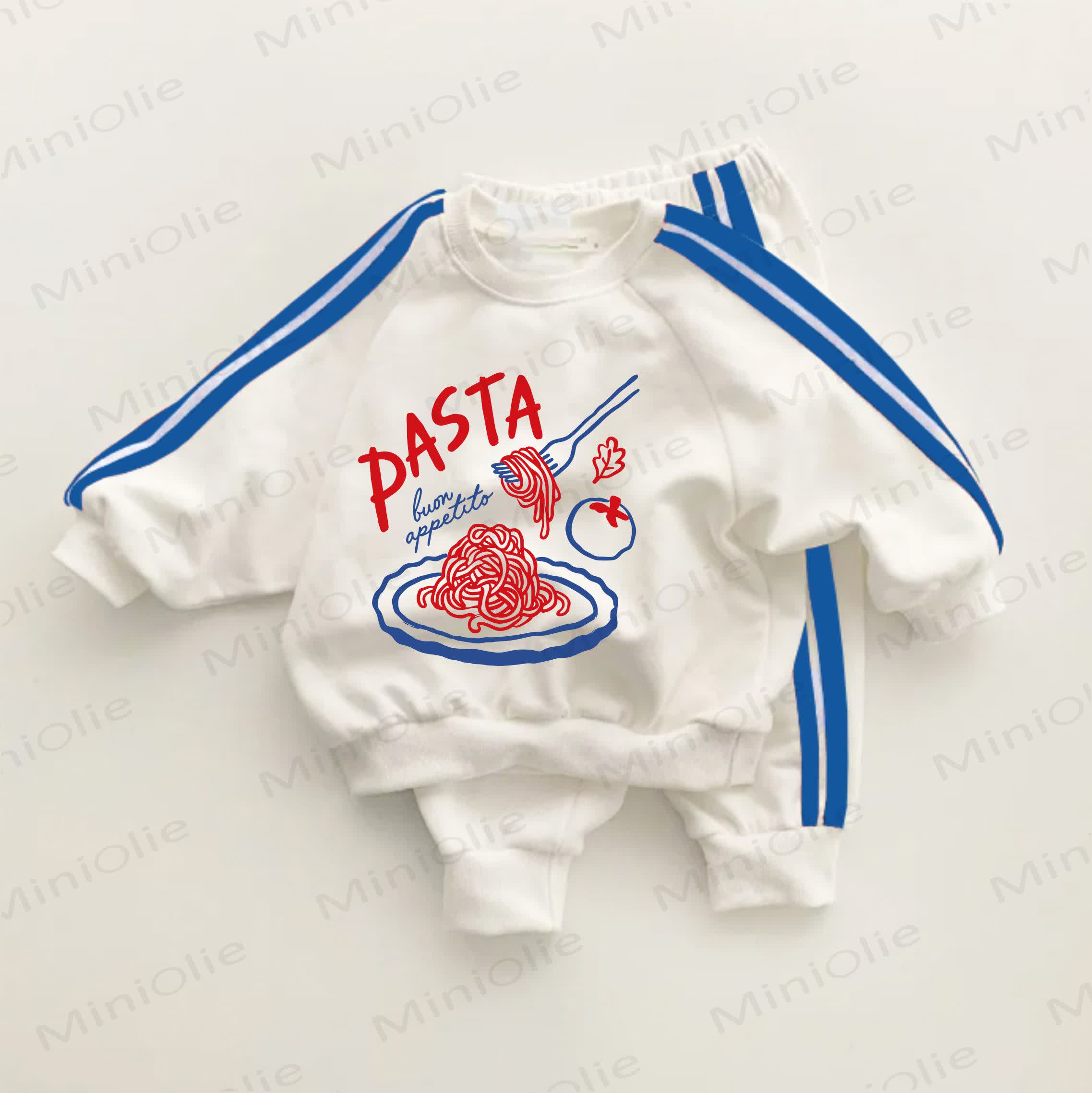 PASTA Baby Blue Striped 2-piece Set - White&Blue - 3-5T - image 1