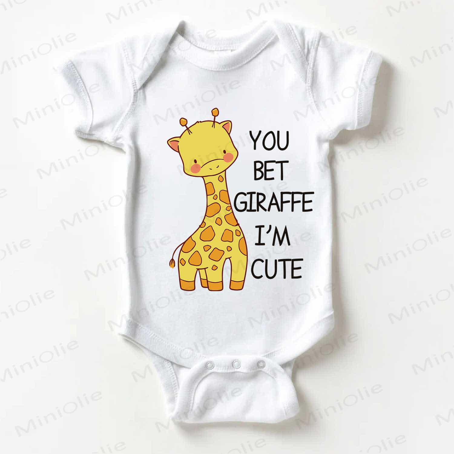 YOU BET GIRAFFE I'M CUTE Baby Bodysuit - White - 18-24M - image 1