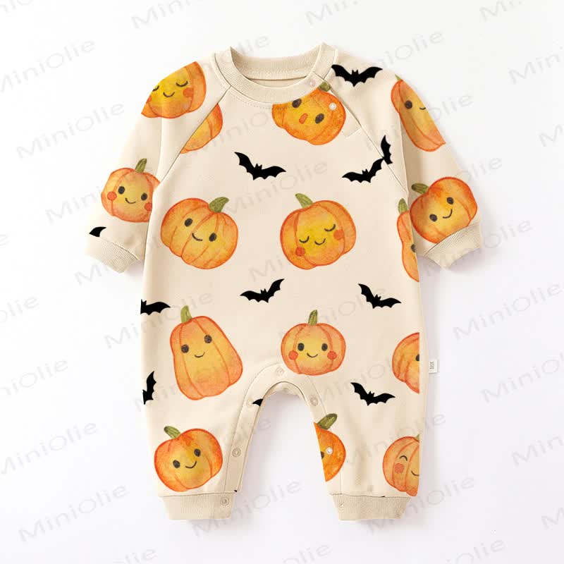 Baby Pumpkin Bat Beige Romper - Beige - 18-24M - image 1