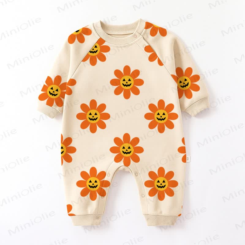 Baby Halloween Funny Flower Beige Romper - Beige - 18-24M - image 1