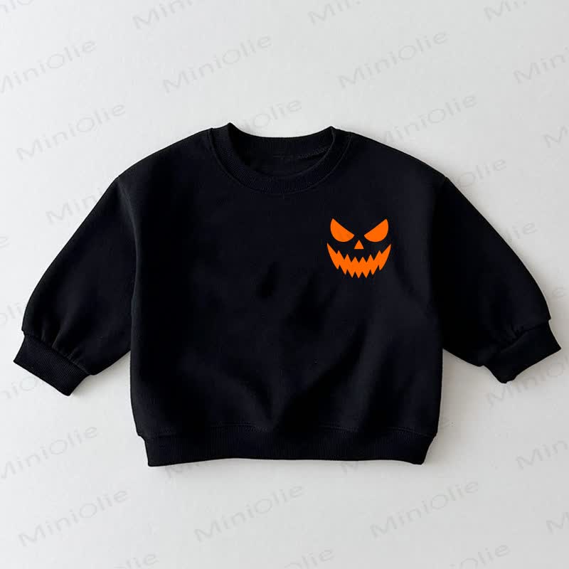 Baby Toddler Halloween Funny Face Black Sweatshirt - Black - 3-5T - image 1