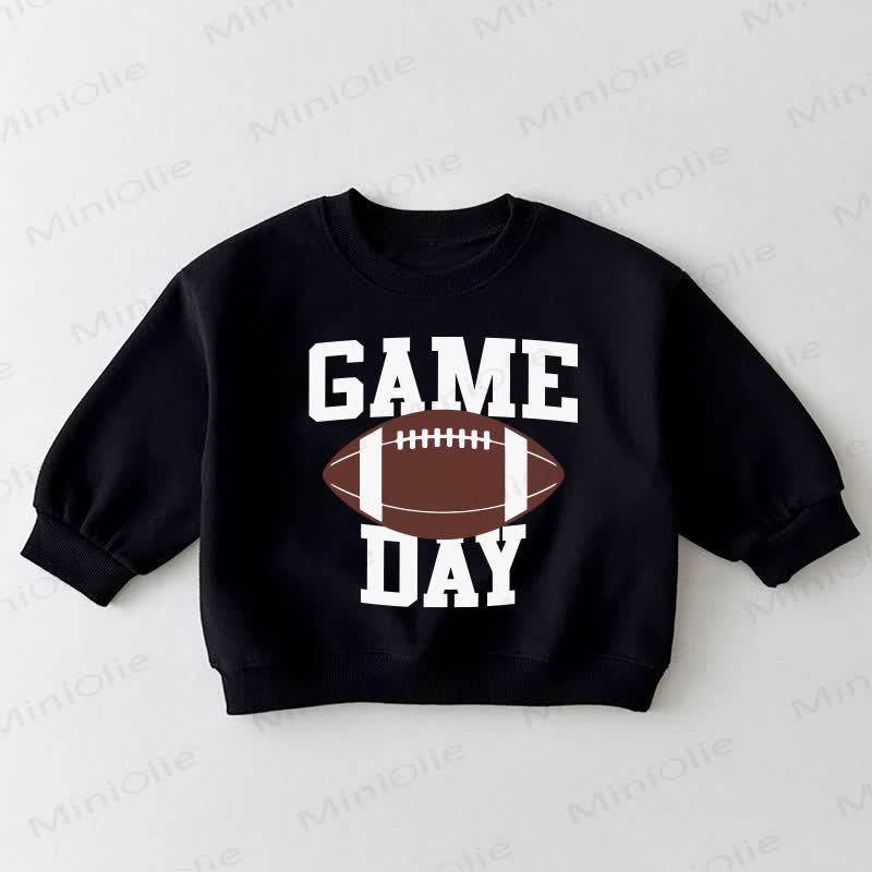 GAME DAY Baby Toddler Football Black Sweatshirt - Black - 3-5T - image 1
