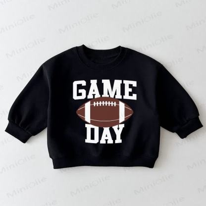 GAME DAY Baby Toddler Football Black Sweatshirt - Black - 3-5T - image 1