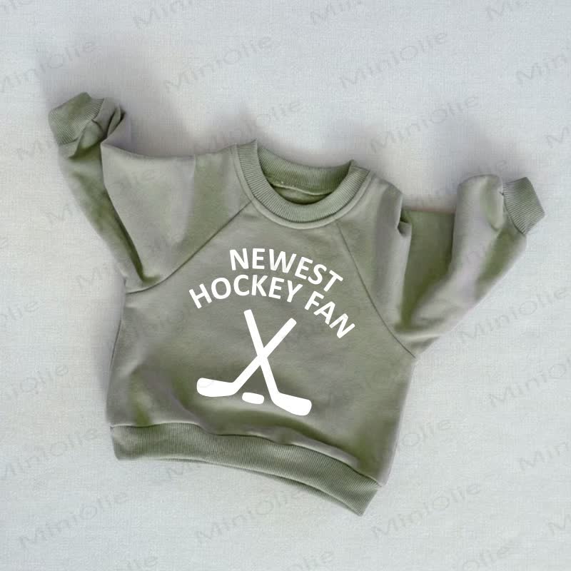 NEWEST HOCKEY FAN Baby Toddler Grey Green Sweatshirt - Grey Green - 3-5T - image 1
