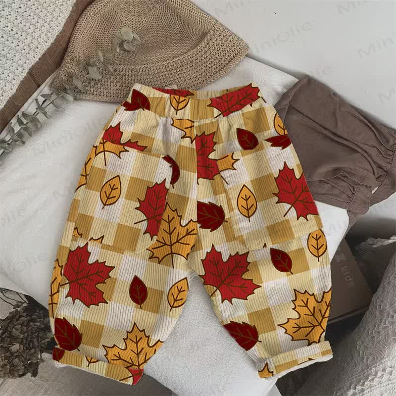 Baby Toddler Maple Leaf Corduroy Pants - Off-White - 2-3T - image 1
