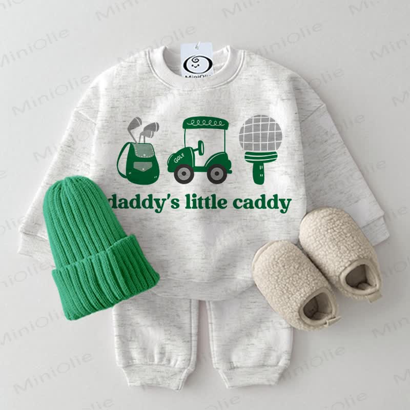 DADDY'S LITTLE CADDY Baby Golf Light Grey Sweatshirt 2-piece Set - Light Grey - 2-3T - image 1