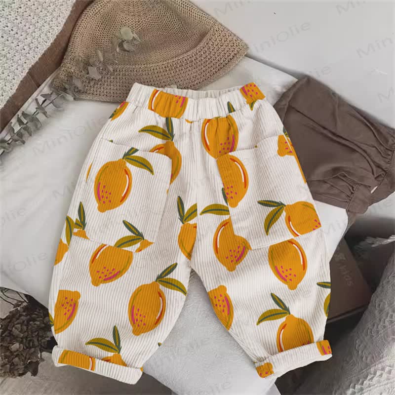 Baby Toddler Lemon Cord Pants - Beige - 5-7T - image 1