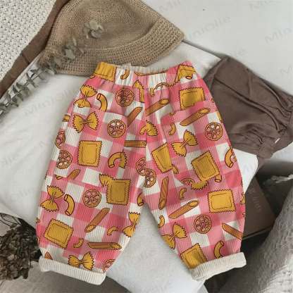 Baby Toddler Checkerboard Macaroni Cord Pants - Pink - 5-7T - image 1