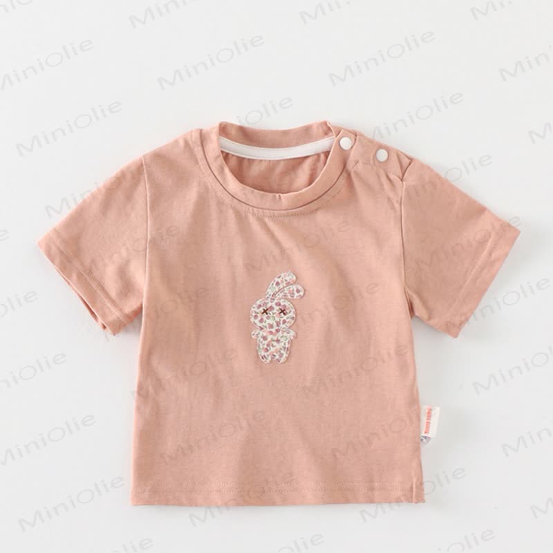 Baby Pink Bunny Tee and Floral Pants 2-piece Set - image 3