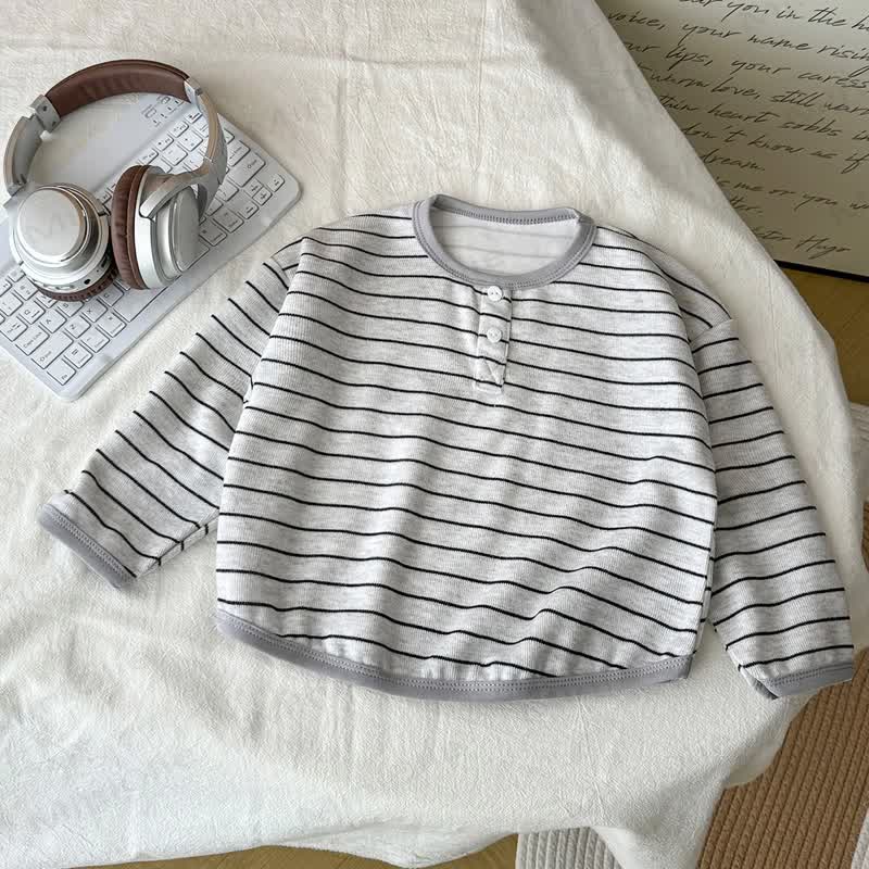 Toddler Stripe Pullover Top - Light Gray - 8-9T - image 2