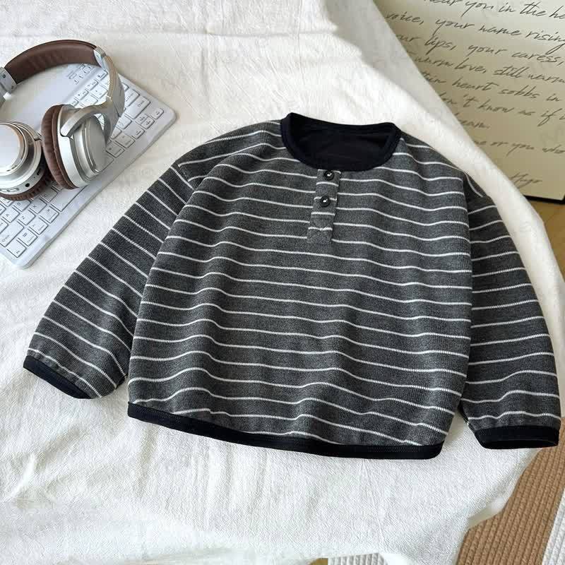 Toddler Stripe Pullover Top - Dark Gray - 8-9T - image 3