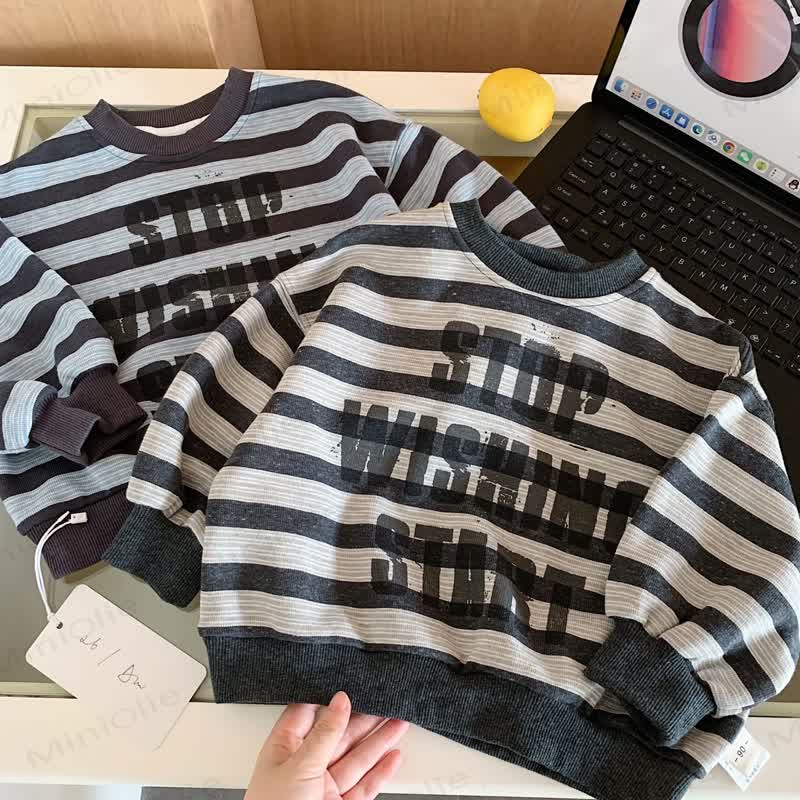 STOP WISHING START Toddler Stripe Sweatshirt - image 2
