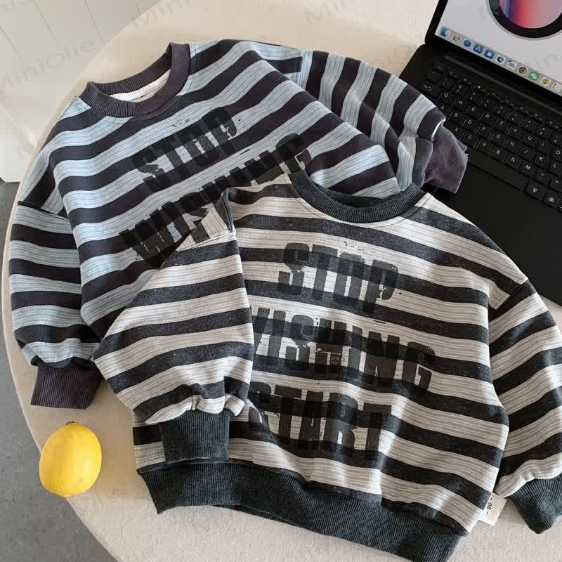 STOP WISHING START Toddler Stripe Sweatshirt - image 3