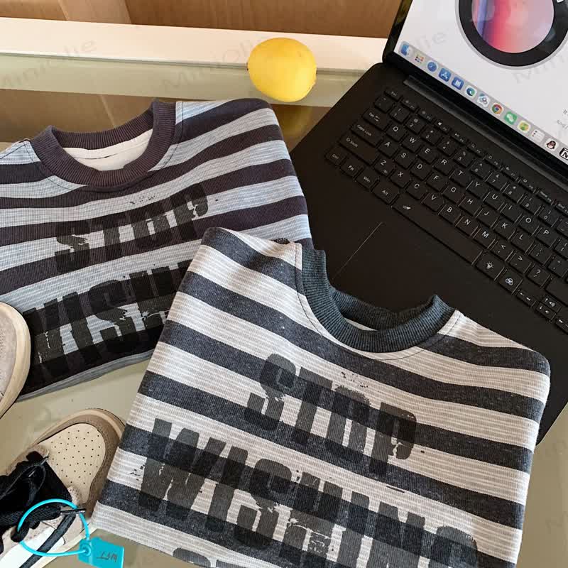 STOP WISHING START Toddler Stripe Sweatshirt - image 6