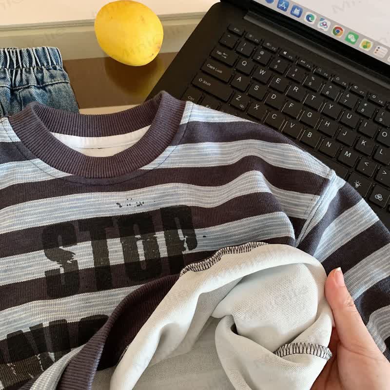 STOP WISHING START Toddler Stripe Sweatshirt - image 10