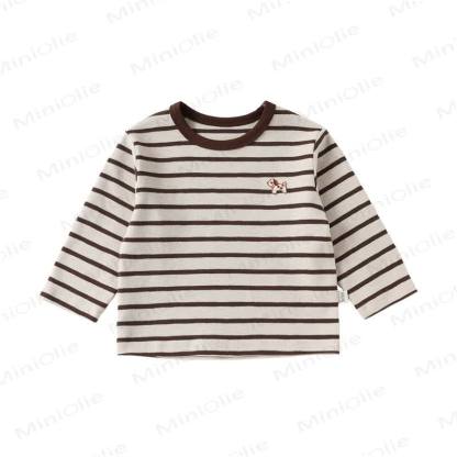 Toddler Puppy Embroidered Stripe T-shirt - Brown - 4-5T - image 2