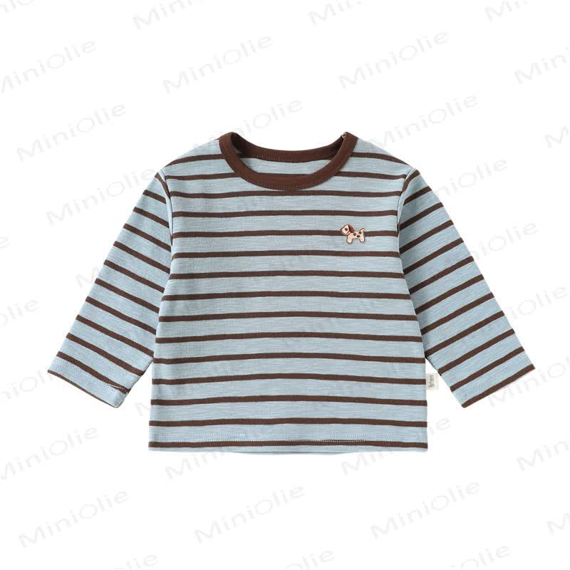 Toddler Puppy Embroidered Stripe T-shirt - Blue - 4-5T - image 4