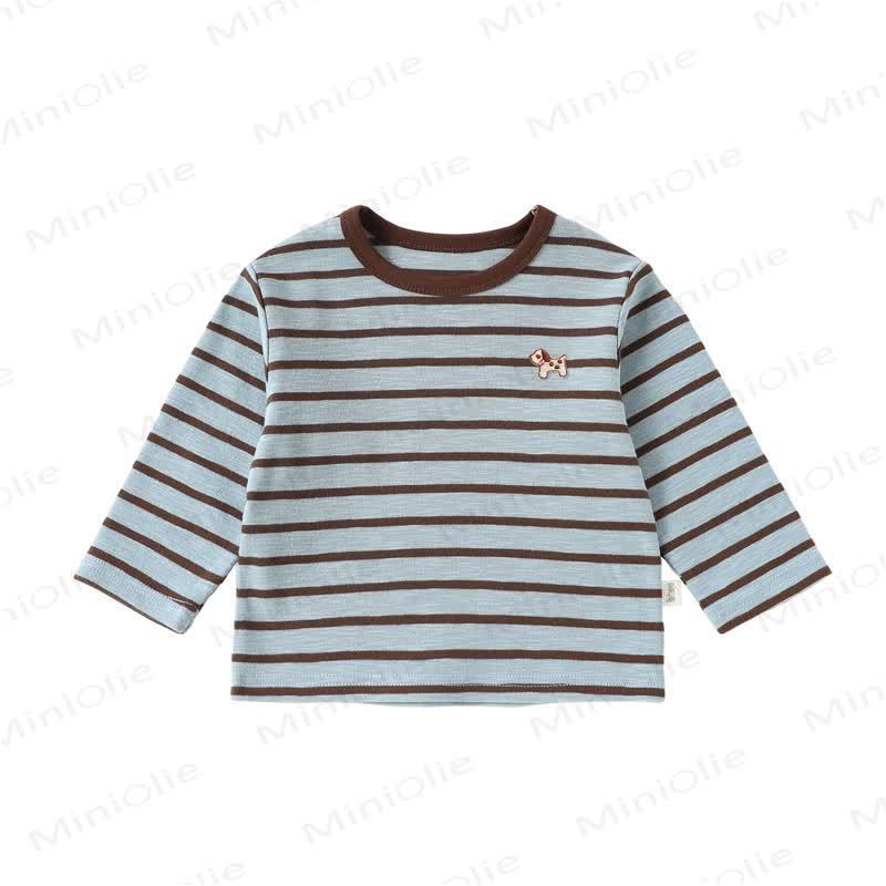 Toddler Puppy Embroidered Stripe T-shirt - Blue - 4-5T - image 4