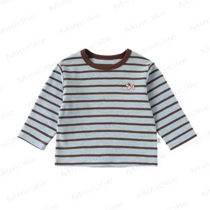 Toddler Puppy Embroidered Stripe T-shirt - Blue - 4-5T - image 4