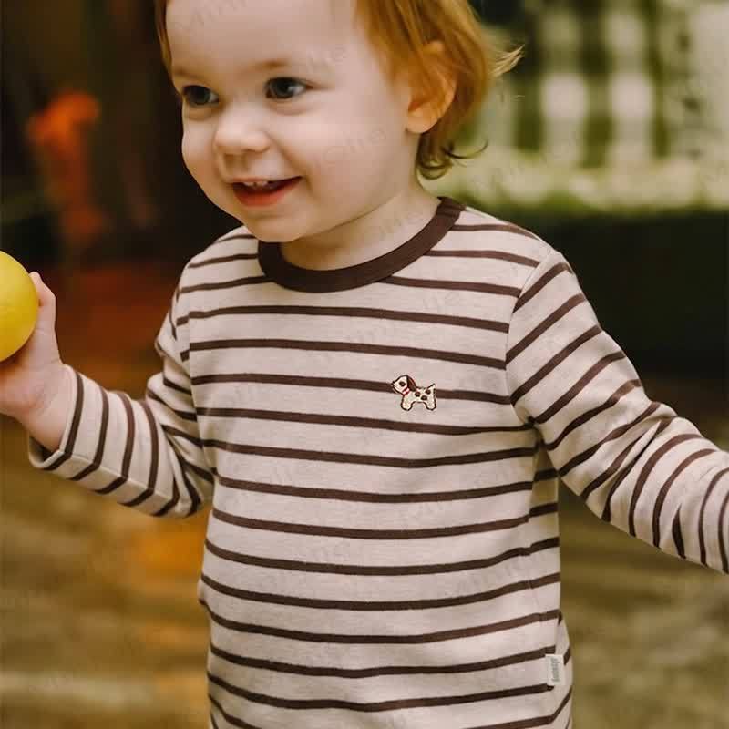 Toddler Puppy Embroidered Stripe T-shirt - image 3