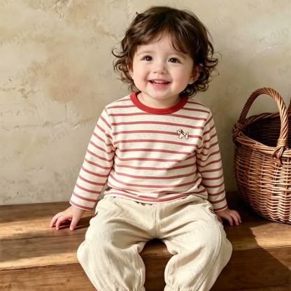 Toddler Puppy Embroidered Stripe T-shirt - image 8