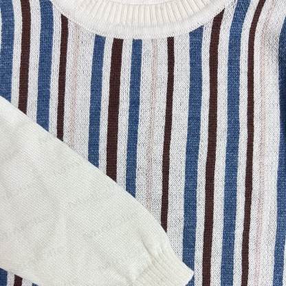 Baby Toddler Color Block Vertical Stripe Crew Neck Knit Sweater - image 2