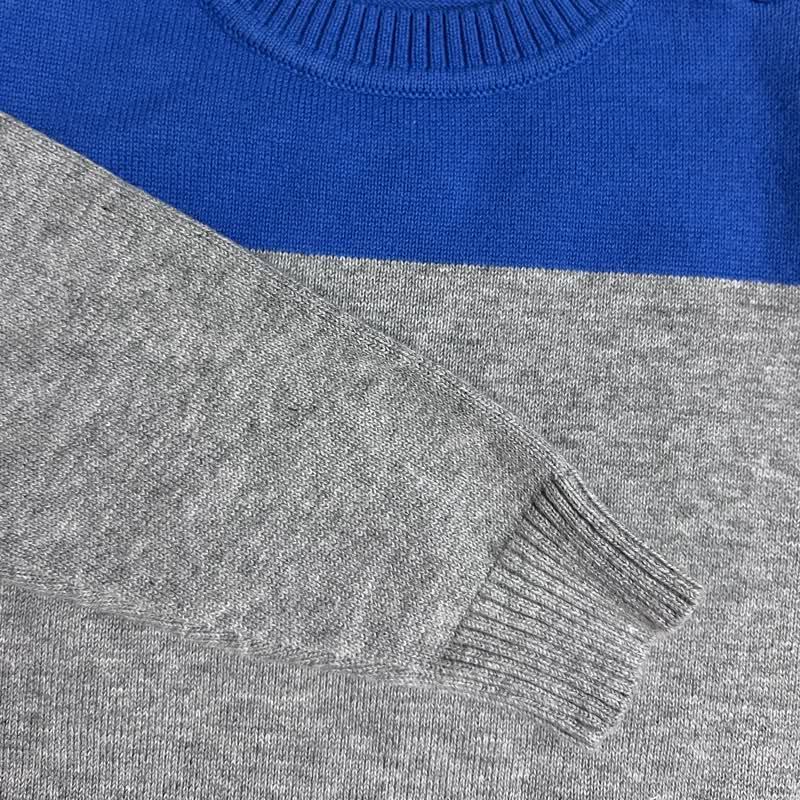 Baby Toddler Color Block Dog Embroidery Crew Neck Knit Sweater - image 2