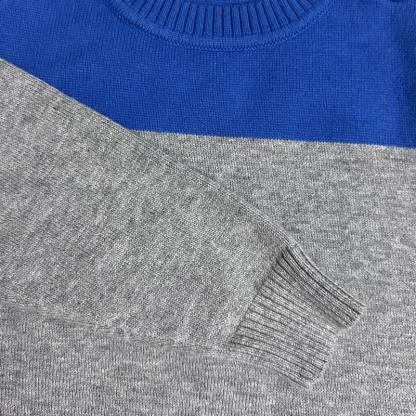 Baby Toddler Color Block Dog Embroidery Crew Neck Knit Sweater - image 2