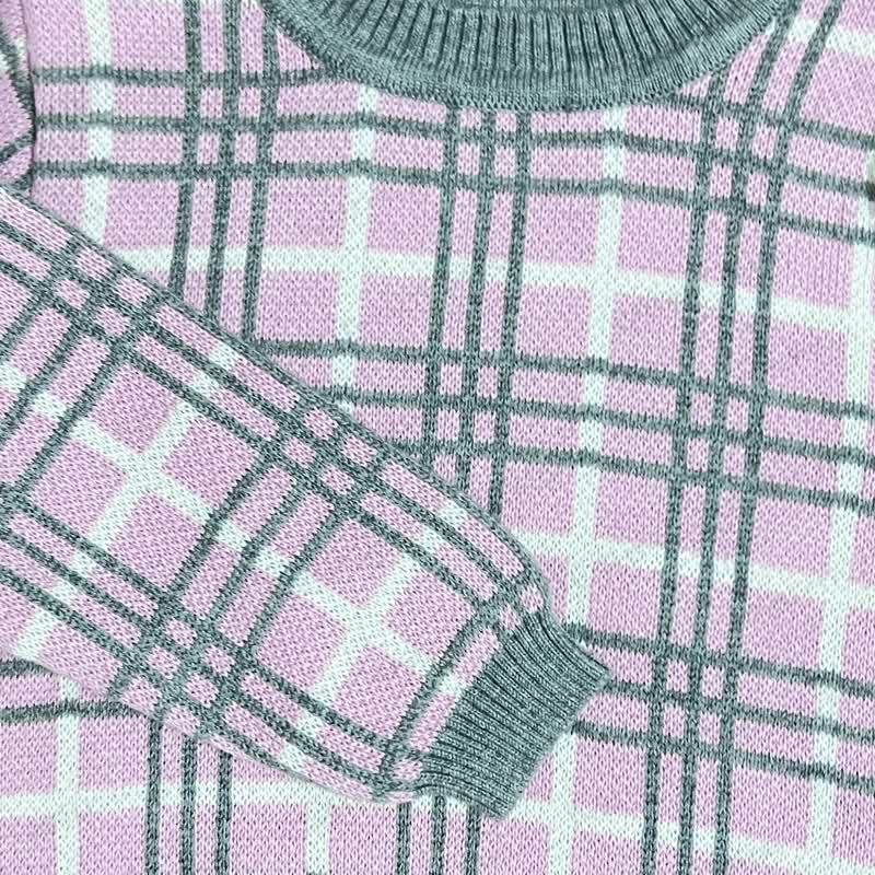 Baby Toddler Plaid Crew Neck Long Sleeve Knit Sweatshirt - image 2