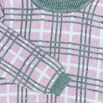 Baby Toddler Plaid Crew Neck Long Sleeve Knit Sweatshirt - image 2