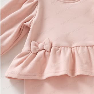 Baby Ruffle Bow Fake 2pcs Romper - image 7