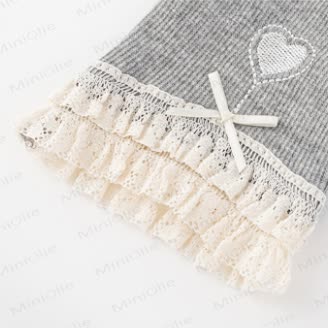 Baby Rib Lace Trim Heart Leggings - image 4