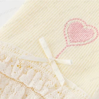 Baby Rib Lace Trim Heart Leggings - image 7