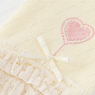 Baby Rib Lace Trim Heart Leggings - image 7