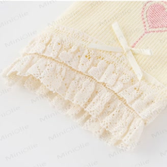 Baby Rib Lace Trim Heart Leggings - image 8