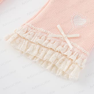 Baby Rib Lace Trim Heart Leggings - image 11