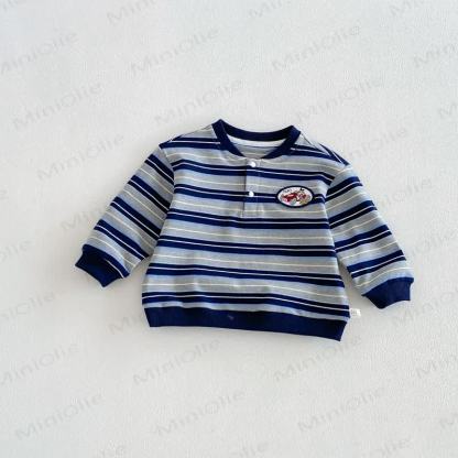 Toddler Patch Striped Sweatshirt - Navy - 6-7T - image 19