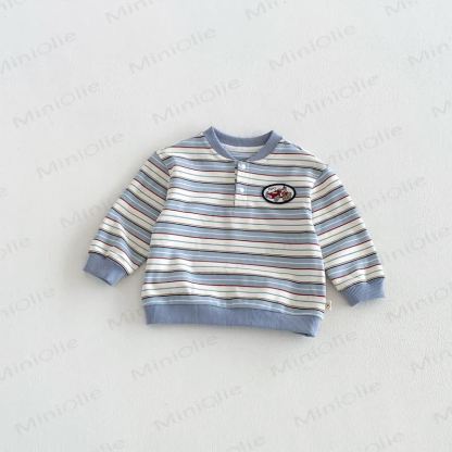 Toddler Patch Striped Sweatshirt - Blue - 6-7T - image 11