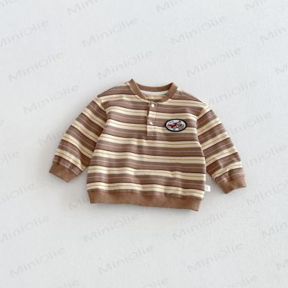 Toddler Patch Striped Sweatshirt - Brown - 6-7T - image 18