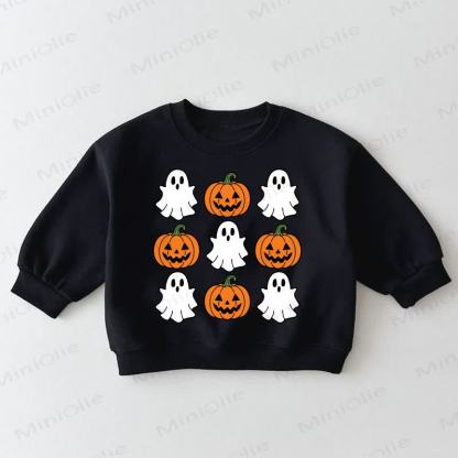 Baby Toddler Pumpkin Ghost Black Sweatshirt - Black - 3-5T - image 1