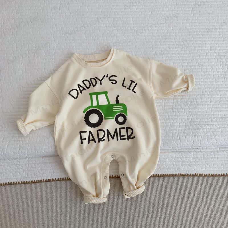 DADDY'S LIL FARMER Baby Beige Romper - Beige - 2-3T - image 1
