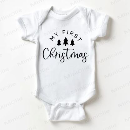 MY FIRST CHRISTMAS Baby Slogan White Bodysuit - White - 18-24M - image 1