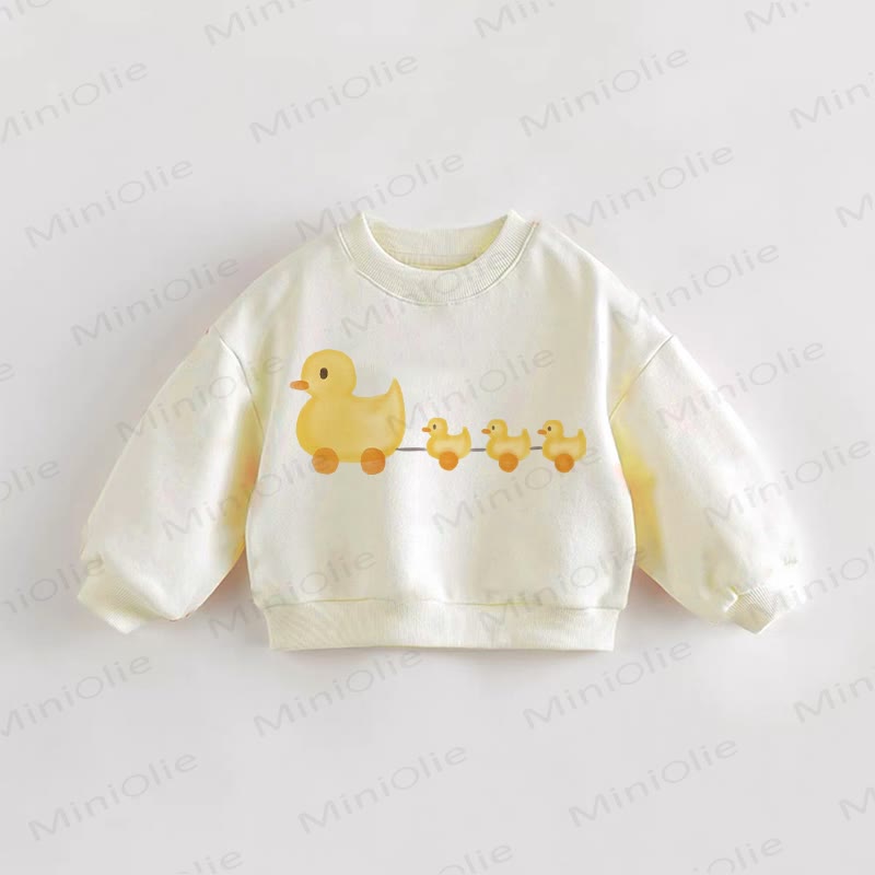 Baby Toddler Duck Cream Sweatshirt - Cream - 3-5T - image 1