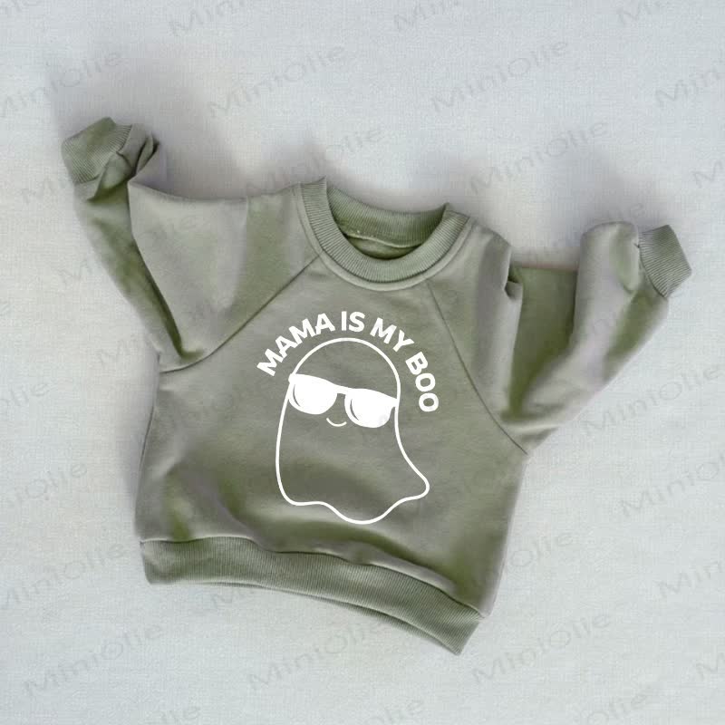 MAMA IS MY BOO Baby Toddler Grey Green Sweatshirt - Grey Green - 3-5T - image 1