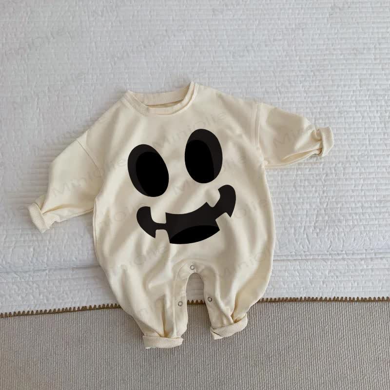 Baby Halloween Ghost Beige Romper - Beige - 2-3T - image 1