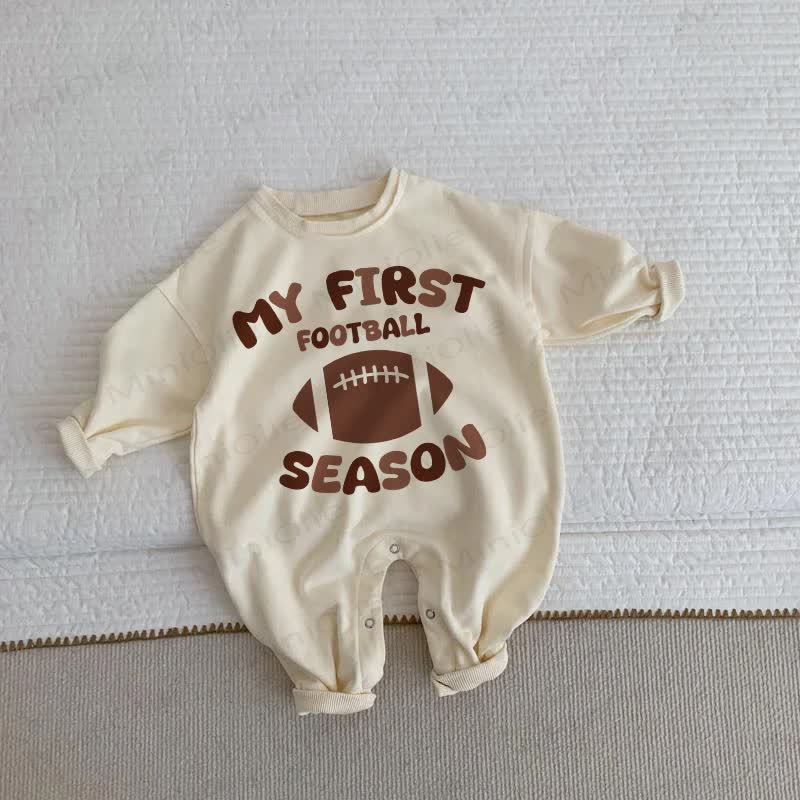 MY FIRST FOOTBALL SEASON Baby Romper - Beige - 2-3T - image 1