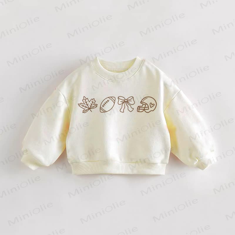 Baby Toddler Football Maple Cream Sweatshirt - Cream - 3-5T - image 1