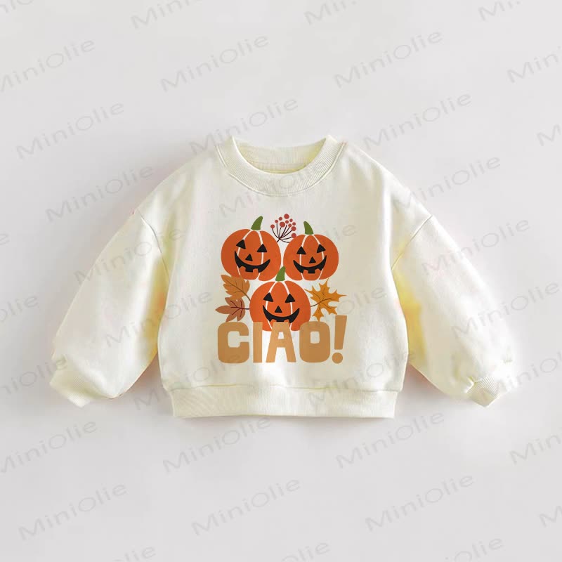 CIAO! Baby Toddler Pumpkin Cream Sweatshirt - Cream - 3-5T - image 1