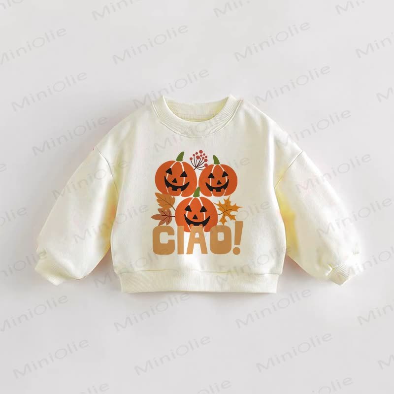 CIAO! Baby Toddler Pumpkin Cream Sweatshirt - Cream - 3-5T - image 1